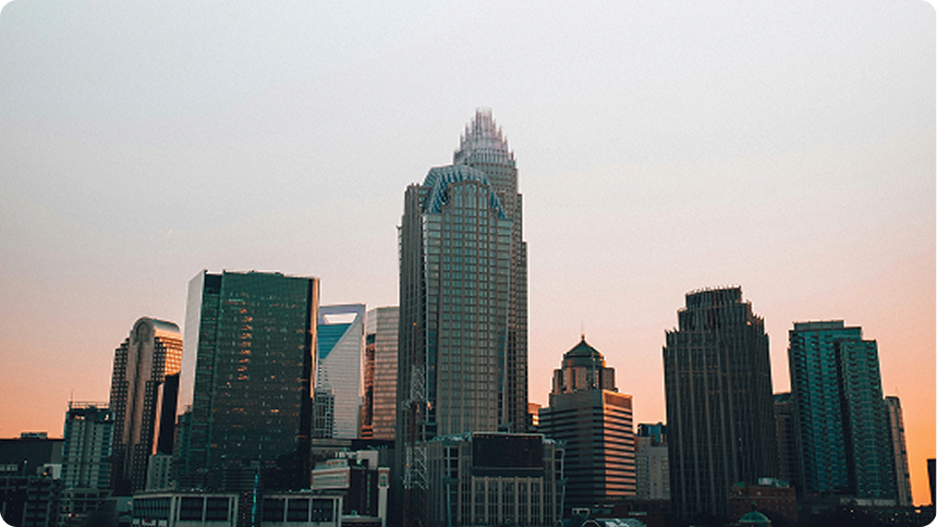 Skyline of EasyGig Junk Removal's servicing area, Charlotte, NC.