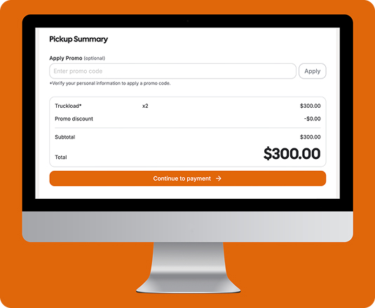 EasyGig junk removal checkout showing upfront pricing with no hidden fees, flat-rate truckload cost, and instant booking total