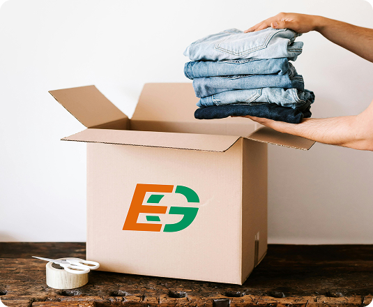 Customer packing donation items for instant curbside pickup by EasyGig